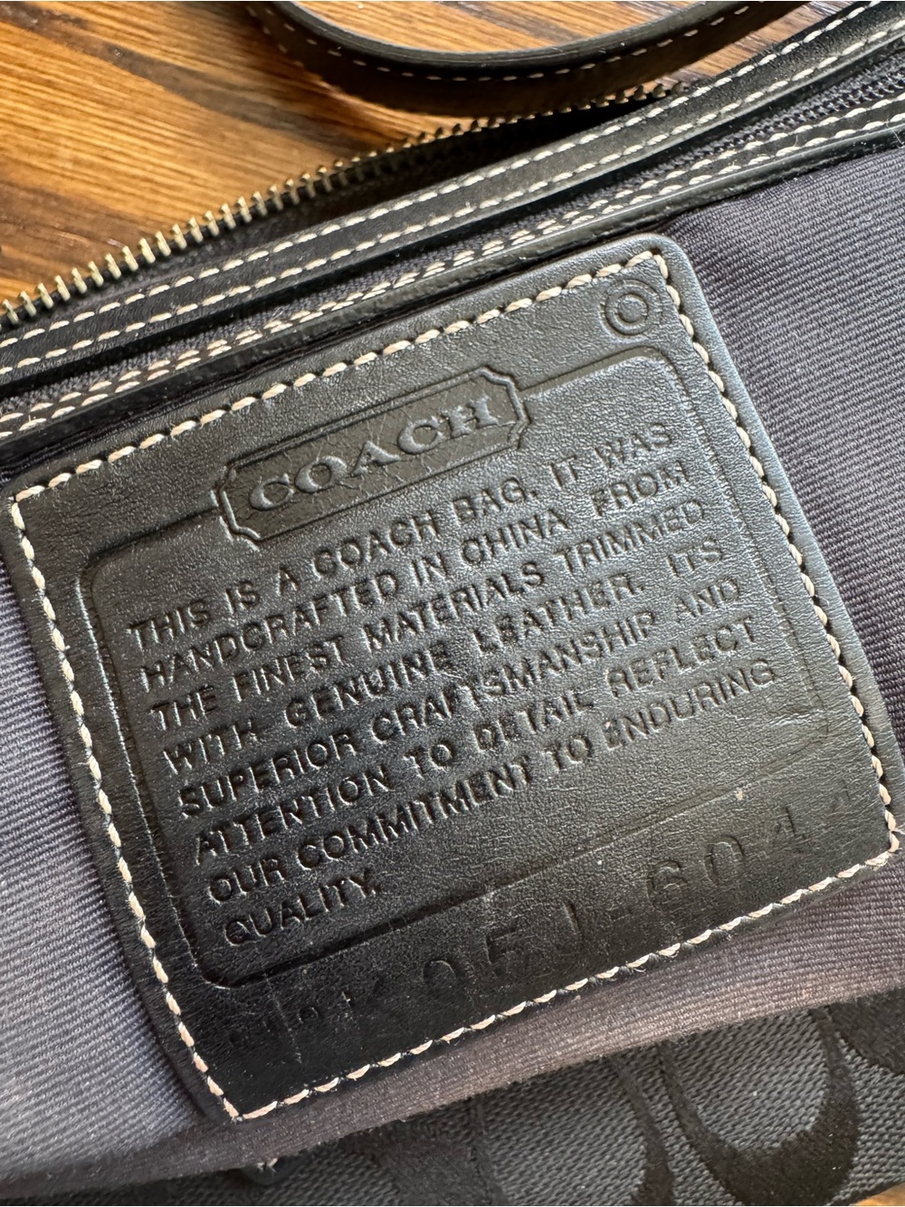 Vintage Coach Soft Signature Demi Black Jacquard Shoulder Bag #6044 Y2K - Picture 10 of 11